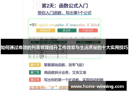 如何通过高效的列表管理提升工作效率与生活质量的十大实用技巧
