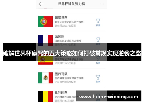 破解世界杯魔咒的五大策略如何打破常规实现逆袭之路